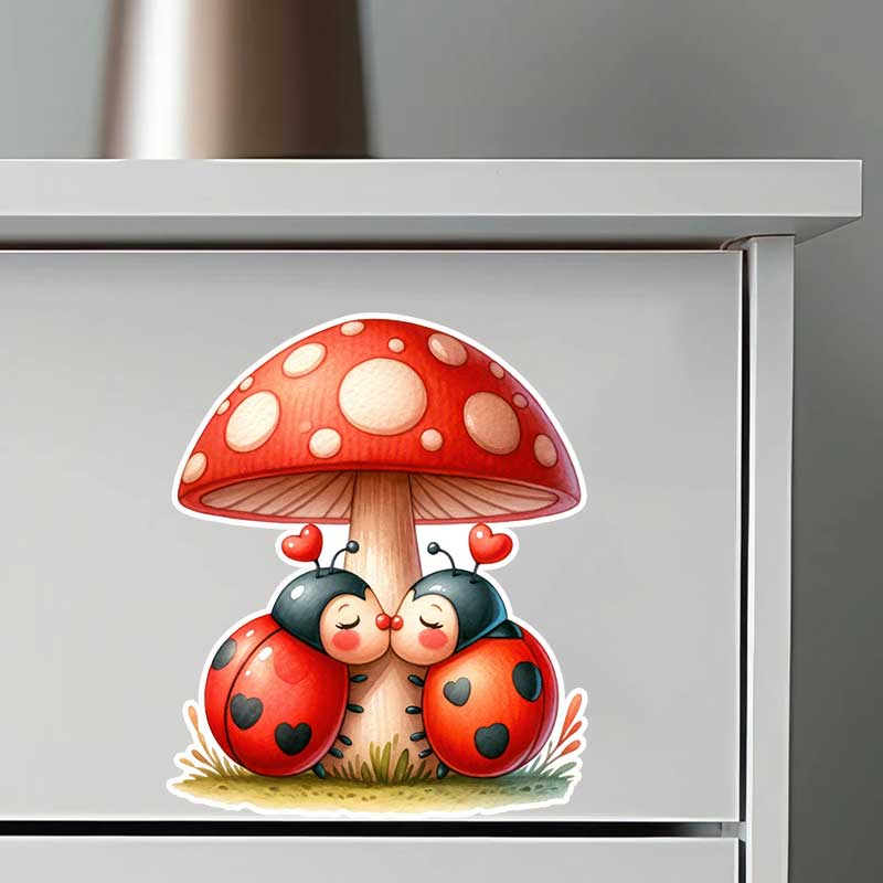 Cute Ladybug Wall Stickers Liv - Pvc Panel Background recension och pris