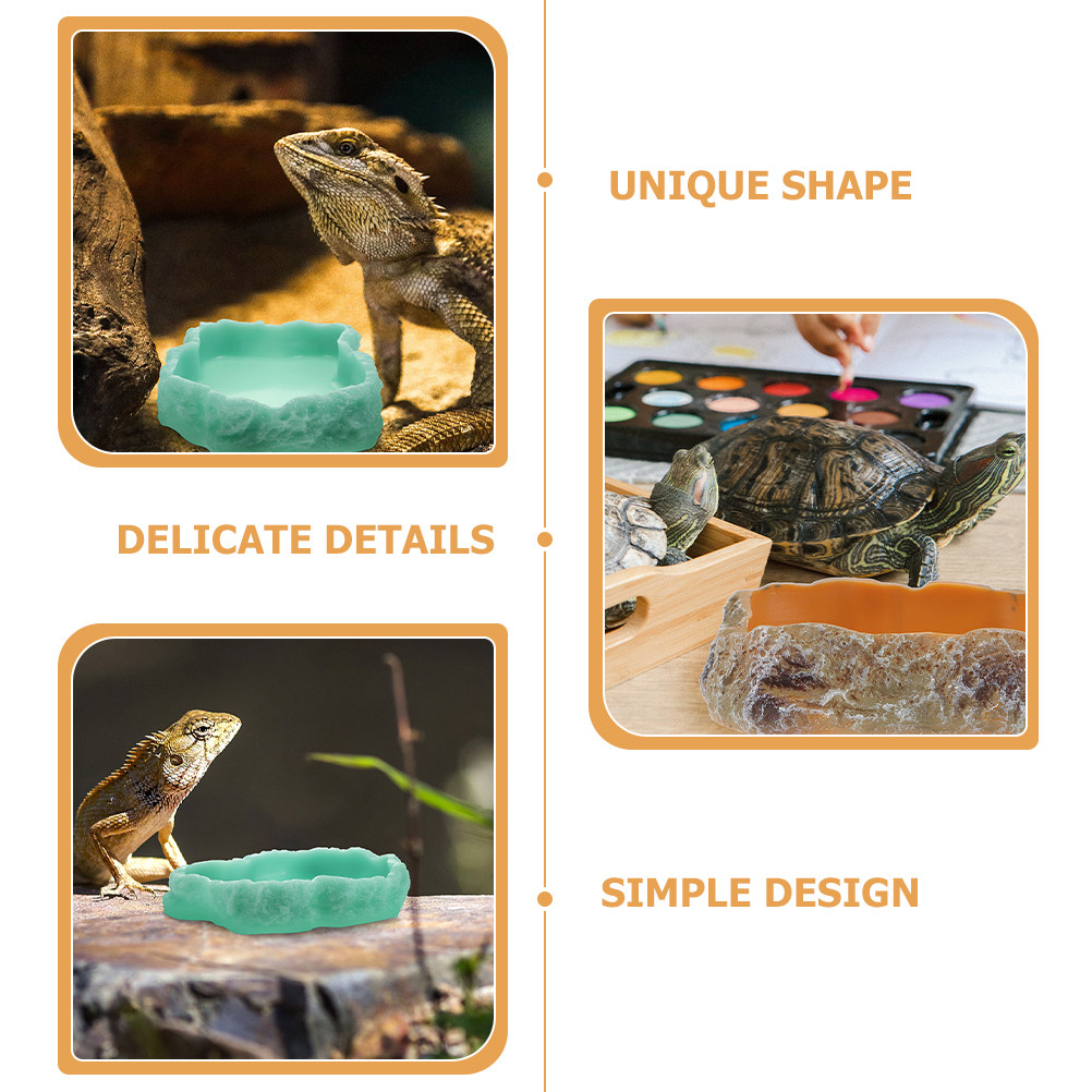 2Pcs Night Glow Reptile Food W - Water Dish Reptile recension och pris