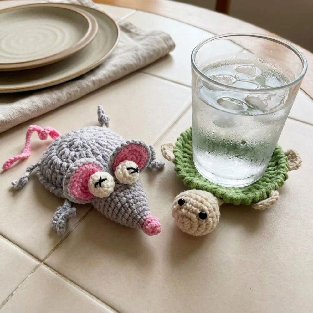 Funny Crochet Turtle Coaster H - Water Dish Reptile recension och pris